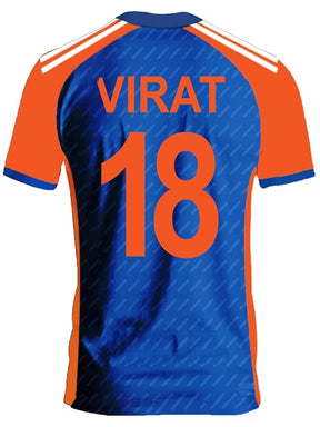 विराट कोहली विश्व कप क्रिकेट जर्सी पुरुषों के लिए ((नीला और नारंगी, M) 